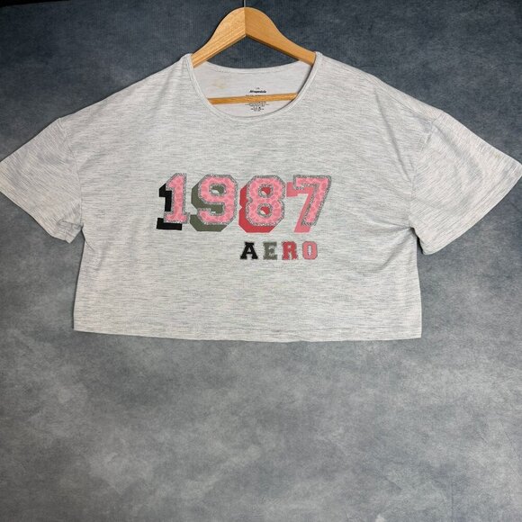 Aeropostale AERO 1987 Womens Crop Top Size L Y2K Style - Picture 1 of 10